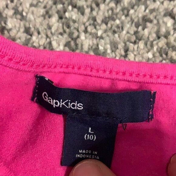 Gap - Peplum Cotton Pink Short-Sleeved T-Shirt - Size L - Picture 3 of 3